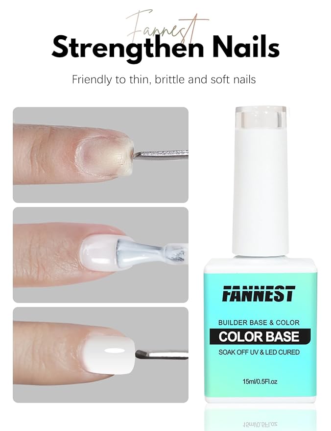 Nude Pink Gel Nail Polish, Summer French Manicure Varnish Curing, Hema Free Rubber Base Builder Gel, French Tips Base Colors Nails Strengthener Soak Off Gift for Womens (Nude Pink)