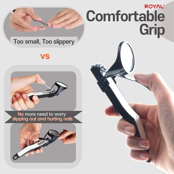 [Made in Korea] ROYAL Smart Nail Clipper with Multi-Features SMC-17, Catcher (Black & Magnifier)