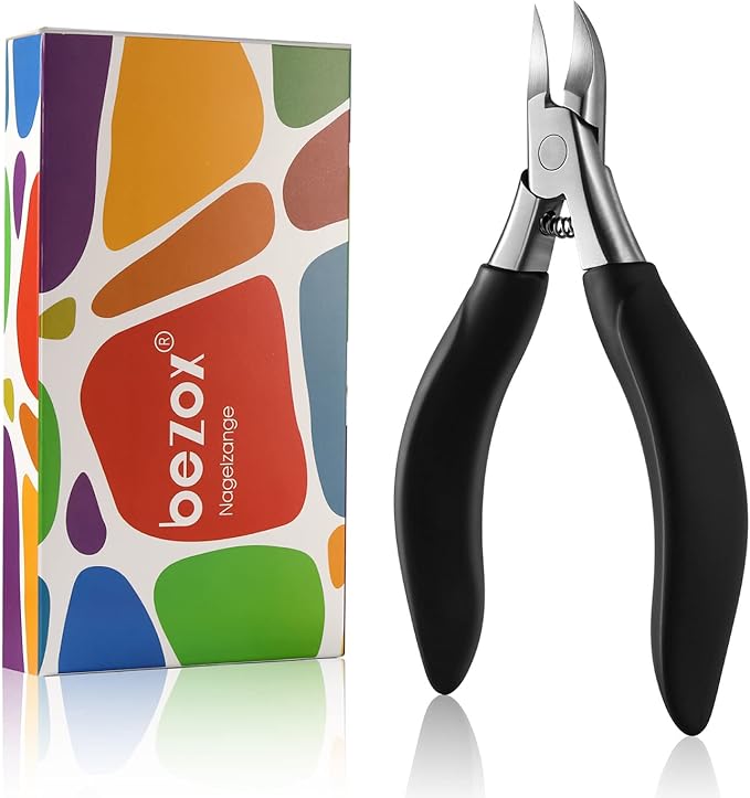 BEZOX Ingrown Toenail Clippers - Precision Thick Toe Nail Clipper for Ingrown and Curly Nails, Comfort Grip Fingernail Clipper, Ergonomic Handle Toenail Scissors for Seniors