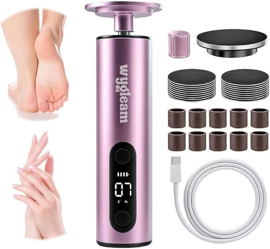 2-in-1 Electric Callus Remover and Nail File Drill Kit for Flawless Feet & Nails - 3 Speeds, Rechargeable, Professional at-Home Pedicure & Manicure Tool