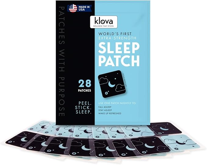 Klova Extra Strength Sleep Patches for Adults for Longer-Lasting Rest & Clear Morning Energy, with 6mg Melatonin and Natural Ingredients Like Valerian, Passion Flower, L-Theanine & More