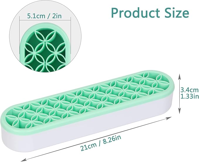 Unaone Silicone Makeup Brush Holder, Multipurpose Beauty Tool Organizer Make up Brush Storage Stand for Painting Pen Brushes Nail Clippers Drill Pens Ruler Sewing Craft Tools (Green)