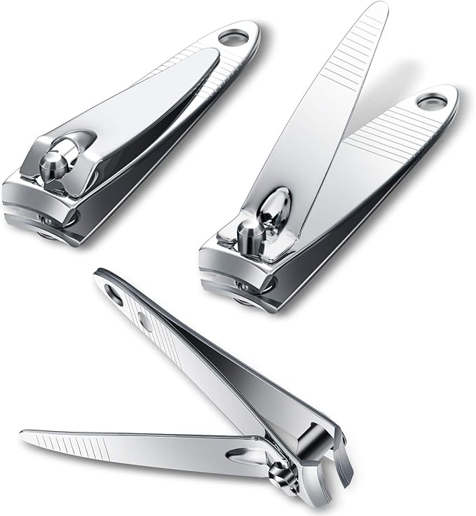 32 Pieces Stainless Steel Fingernail Nail Clipper Bulk Silver Portable Toenail Clippers Cutter Set (Pack of 2)