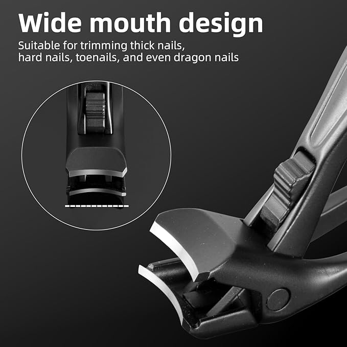 Ultra Wide Nail Clippers, Suitable for The Elderly and Pregnant Women, Professional Sharp Stainless Steel Nail Clippers, Anti Splash self Collecting Nail Room, Suitable for Thick or Hard Nails