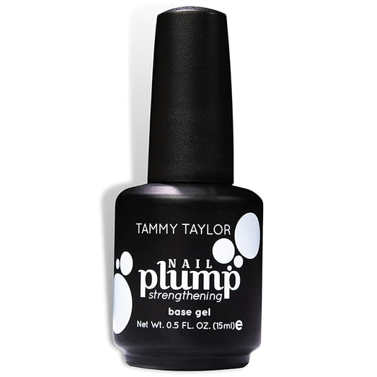 Tammy Taylor Plump Builder Gel Natural Nail Strengthener & Growth Hardener Repair Treatment Serum for Weak & Damaged Nails, Ridge Filler Base Coat Nail Polish, Clear Rubber Base, Endurecedor De Uñas