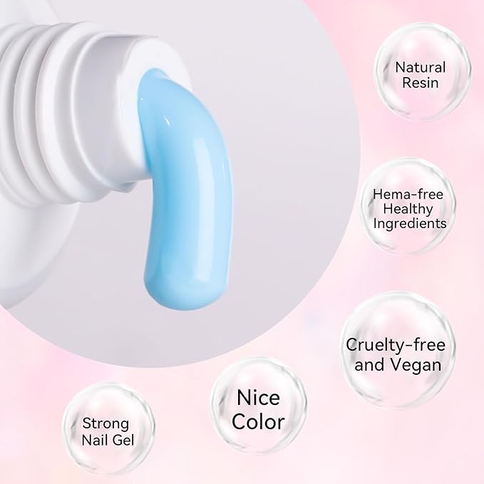 Makartt Poly Nail Gel Set: Blue & Green Gel Builder for Extension Winter Colors Nail Strengthener 3D Diy Hard Gel for Nails Manicures Home Salon-2PCs 30ML