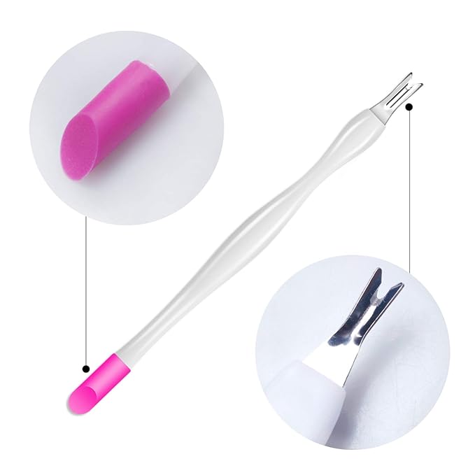 Allstarry 30 Pieces Nail Cuticle Trimmer Remover Plastic Handle Cuticle Pusher Dead Skin Cuticle Knife Nail Cleaner Removal Fork Nail art Tools for Girls Women and Men - White