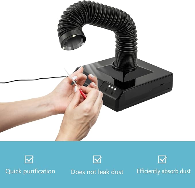 Dentistry Vacuum Cleaner, 60W Powerful Electric Dental Vacuum Cleaner Dust Collector Extractor Polishing Dust Suction Machine, Portable Dust Suction Machine for Polishing US Stock (Black)