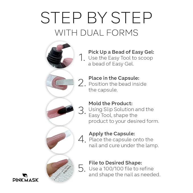 PINK MASK Easy Gel 2oz 60g-Clear, Professional Builder Enhancement Gel-Quick Nail Extension for Beginner DIY, Nail Strengthener-Long Lasting-Salon Quality-Thickening Solution