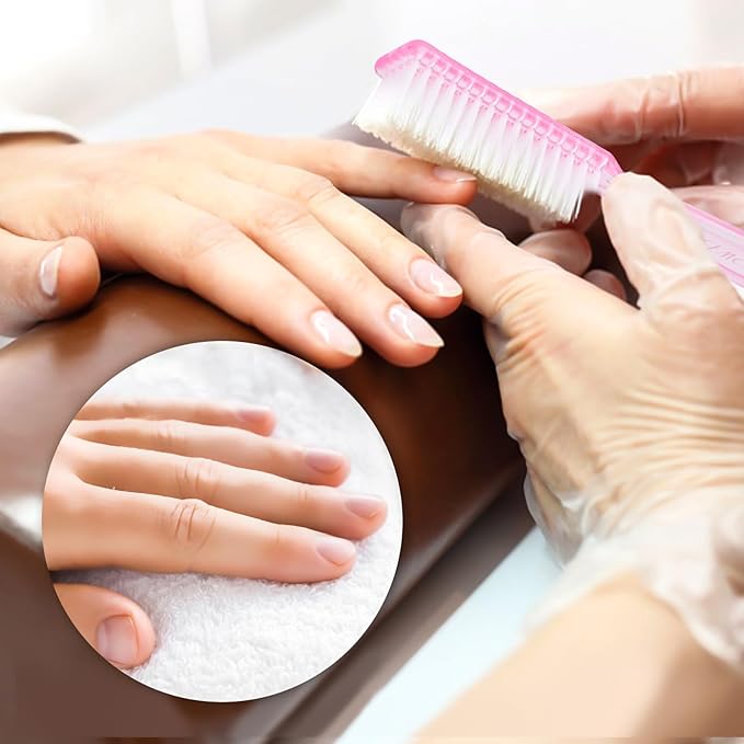 NICEMOVIC 30 Pcs Nail Brush for Cleaning Fingernails, Handle Grip Nail Scrubber Brush, Hand Fingernail Cleaner Brush Manicure Tools Scrub Cleaning Brushes, Use for Toe and Nail Cleaning (Clear)