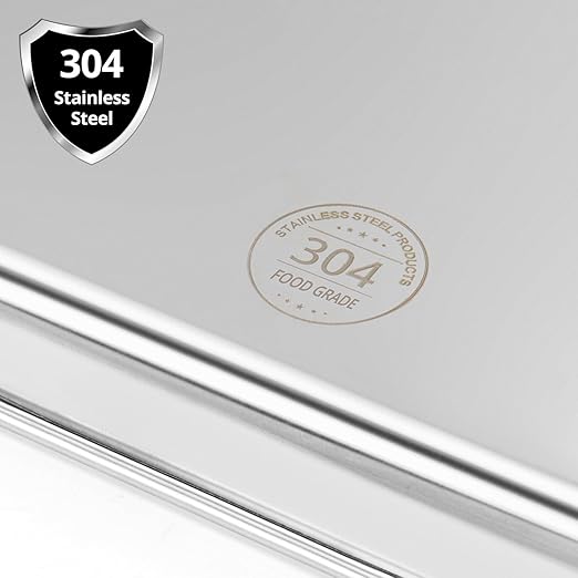QWORK Stainless Steel Surgical Tray, Flat Bottom Tray, for Medical Instruments, Tattoo, Surgical Supplies, 15 3/4 x 11-13/16 x 1 5/16 inch, 8 Pack