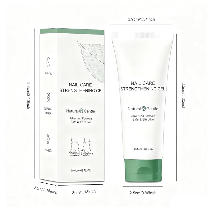 Natural Nail Care Gel, Nutraboost Strengthening Cuticle Serum for Damaged & Brittle Nails, 20ml (1 pcs) (1pcs)