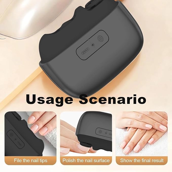 Electric Nail Clipper, 3-in-1 Nail Trimmer & Electric Nail File, Rechargeable Portable Manicure, Pedicure Tool for Fingernails, Toenails, Low-Noise, Easy to Use