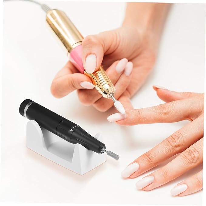 10pcs Portable Nail Art Electric Polisher Handle Rack Lightweight Plastic Handle Holder for Desktop Storage Convenient Manicure Accessory for Nail Technicians and Home Use