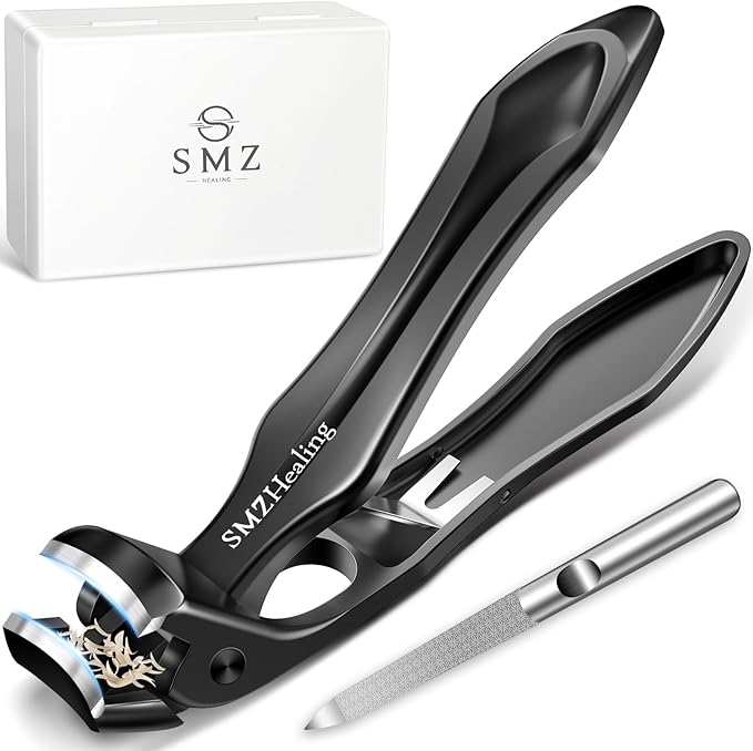 Stocking Stuffers for Men 2025, Toenail Clippers for Thick Nails Angled Head Large Nail Clippers with Wide Jaw, Heavy Duty Sharp Edgy Fingernail Clippers