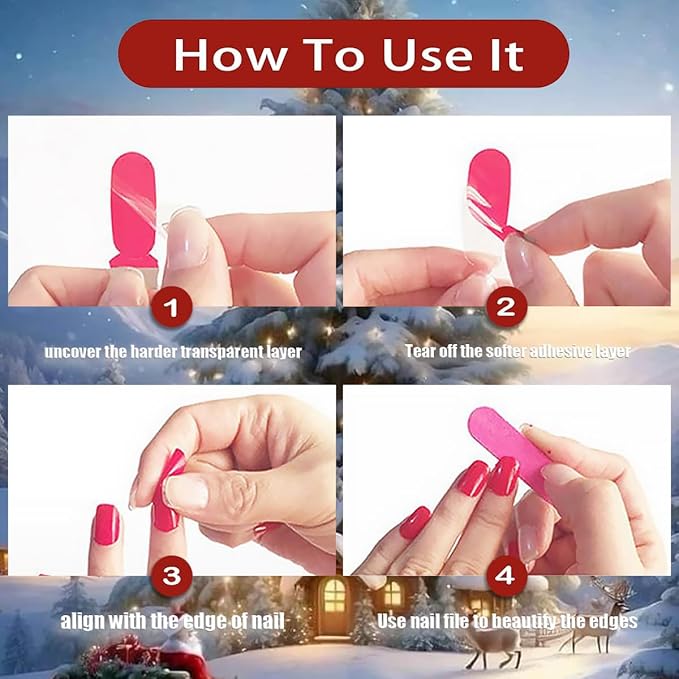 4 Sheets Christmas Gel Nail Stickers Snowflakes Gel Nail Polish Strips Xmas Elk Glitter Self-Adhesive Design Cute Winter Stickers Reindeer Full Wrap Gel Nail Strips Stickers for Acrylic Manicure DIY
