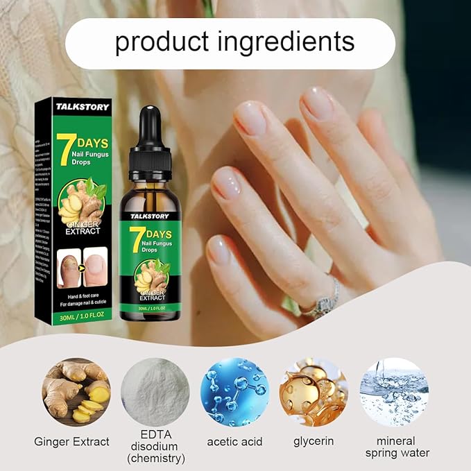 2 Pcs 7 Days Ginger Nail Treatment Nail Serum, Ginger Cuticle Care Oil for Nails, GingerNail Care Essential Oil for Strengthen & Promote Nails Growth