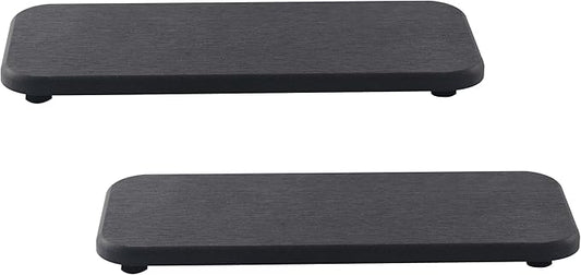 2 Pcs Water Absorbing Stone Trays, Kitchen/Bathroom Sink Soap Dish, Diatomite Tray Used for Hand Soap & Cosmetic Bottles in The Modern Home, 4" W x 9" L, Dark Gray