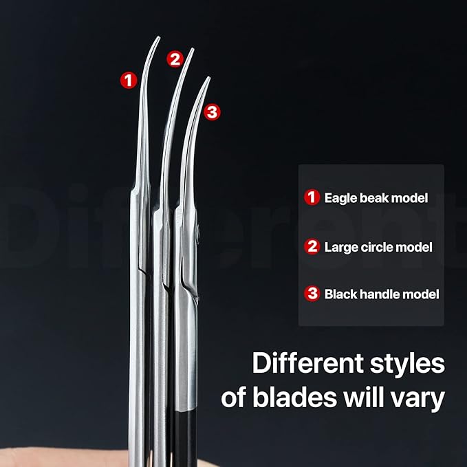 Qunzhao Cuticle Scissors for Women and Men Curved Stainless Steel with Tip Grooming Blades Manicure Nail for Dry Skin Nail Scissors (1)