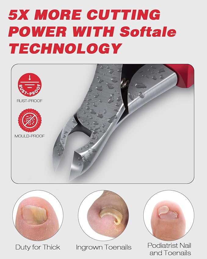 Professional Nail Clippers for Thick Nail, 7 in 1 Set Super Sharp Podiatrist Toenail Clippers, Stainless Steel Ingrown Toenail Pedicure Clipper Cutters for Manicure, Men, Women, Seniors