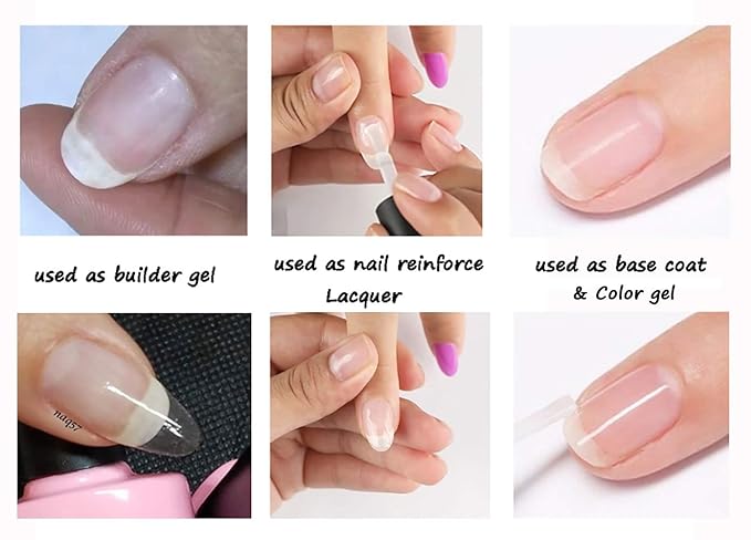 AIMEILI Builder Nail Gel, Hema Free, Cruelty Free, Vegan, Nail Strengthener Enhancement Building Rubber Base Coat for Manicure - BD1027