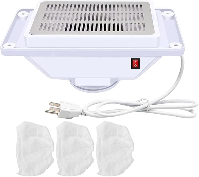 13-Watt Powerful Table Nail Dust Collector, High-Efficiency Vacuum Suction System for Acrylic Gel Nail Polishing, Manicure Tool Featuring Dust Bag for Salon & Home Use