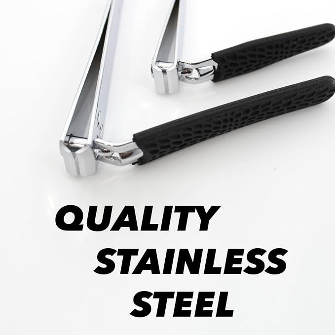 Best > Non-Slip < Stainless Steel Nail Clippers Set of 2, Large Toenail Clippers and Nail Trimmers, Toe Nail Clippers, Sharp Nail Clippers, Textured Silicon Handle to Prevent Slipping, Long Handle