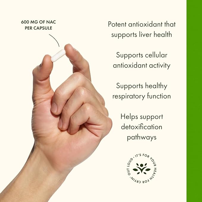 Swanson NAC N-Acetyl Cysteine Antioxidant Liver Support & Amino Acids Supplement 600 mg 100 Capsules