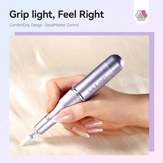 SAVILAND Advanced 50000 RPM Nail Drill Professional: Aluminium Alloy 10S Fast Removal Electric Nail File Portable Nail Filer Electric Nail Drill Bits Pro Acrylic Nail Manicure Nail Tools