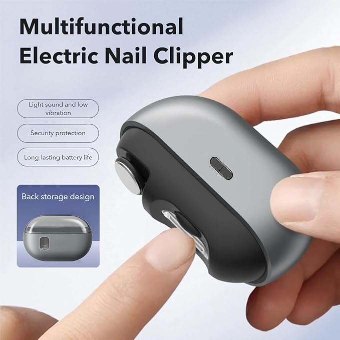 Easyclip Smart Nail Clipper,Fanyil 3 in 1 Easy Clip Electric Nail Clippers for Seniors,Designed for Extra Hard/Thick Hands Feet Nails,Polishing Clipper with Light (Pink)