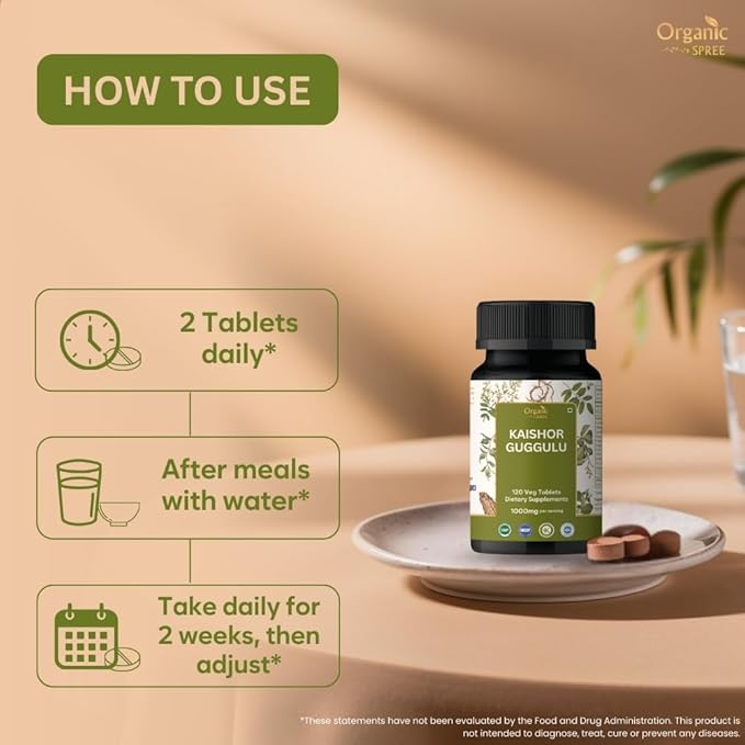 Kaishor Guggulu 120 Tablets - Supports Healthy Joints* - Ayurvedic Formulation - Certified and Vegetarian (1)