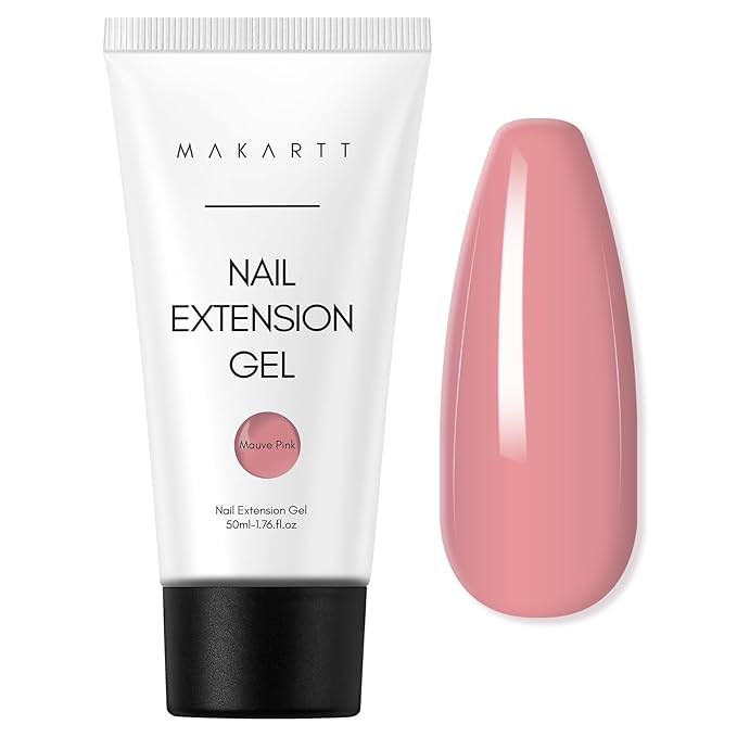 Makartt Poly Nail Gel Hema-Free 50ML Builder, Elegant Colored for Extension Strengthener 3D Diy,Resistent Hard Gel, Large Capacity Manicure Design Home Salon-Mauve Pink