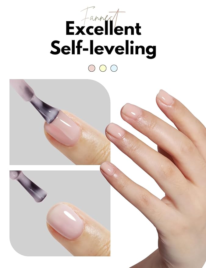 Milky White Gel Nail Polish, Hema Free Rubber Base Builder Gel, French Tips Base Colors Nails Strengthener Soak Off Gift for Womens (Milky White)