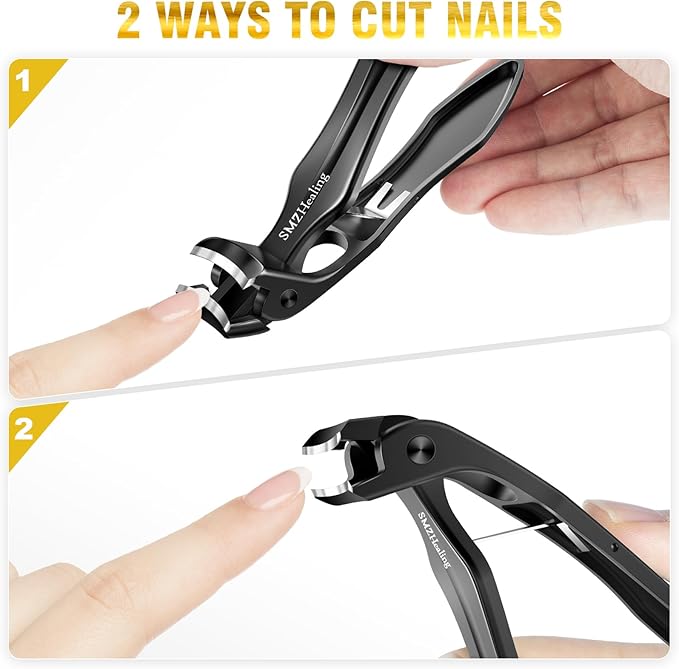 Stocking Stuffers for Men 2025, Toenail Clippers for Thick Nails Angled Head Large Nail Clippers with Wide Jaw, Heavy Duty Sharp Edgy Fingernail Clippers