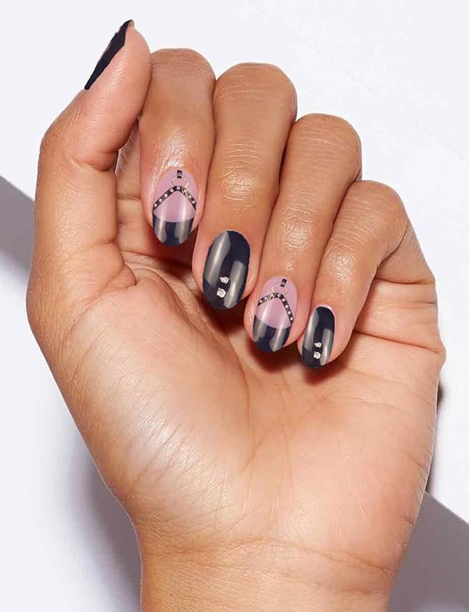 Semi Cured Gel Nail Strips Glitter Manicure Stickers Salon Quality Long-Lasting Wraps Work with Any Nail Light