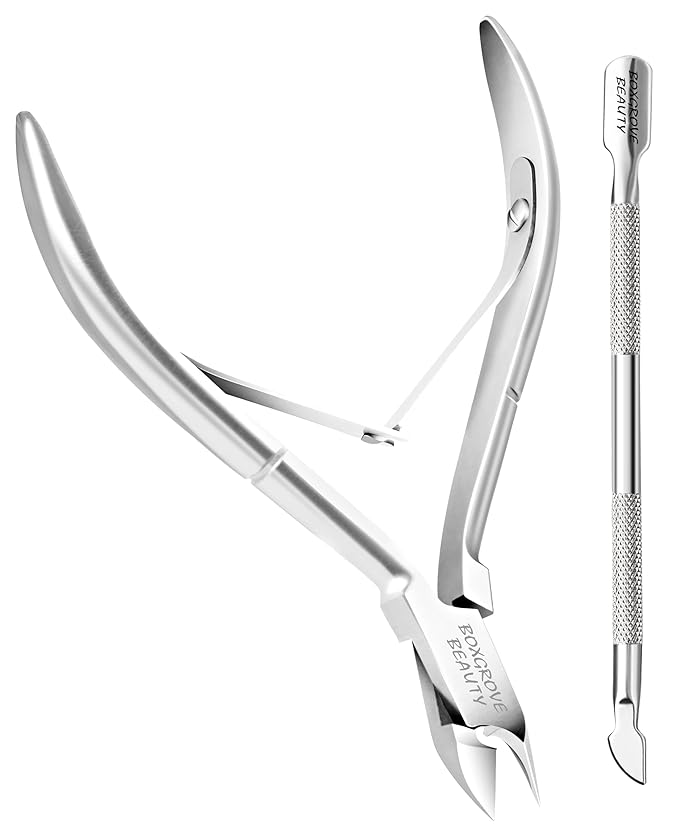 Professional Cuticle Cutter & Pusher Trimmer Manicure Tools with Double Spring– Perfect Nail Care Tool for Manicure & Pedicure Beauty at Home/Spa/Saloon (Silver Pack of 2)