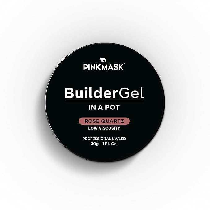 PINK MASK Builder Gel in a Pot 30g, Nail Extension/Strengthener in a Pot, Builder Gel for Nails, Sculpting UV/LED Acrylic Manicure Nail Art (Rose Quartz)