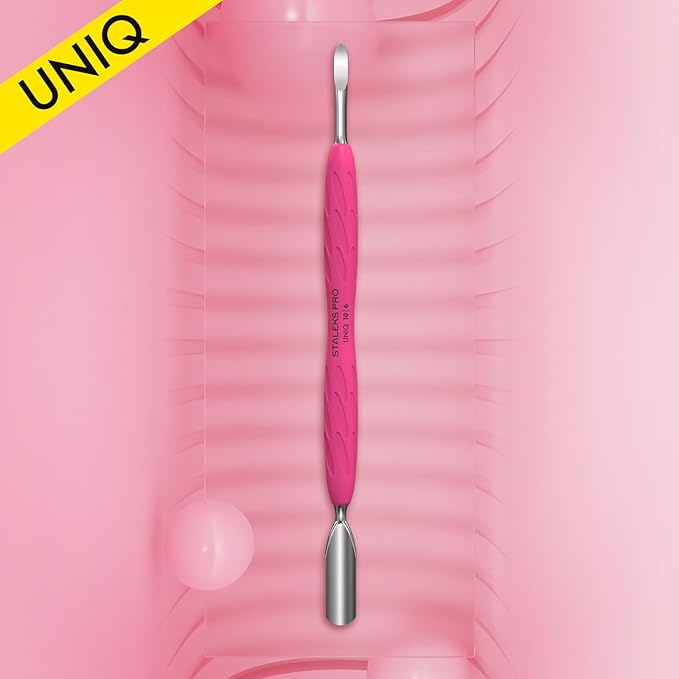 Staleks Pro Manicure Pusher UNIQ 10 Type 6 – Silicone Handle – Wide Rounded Pusher & Nail Cleaner