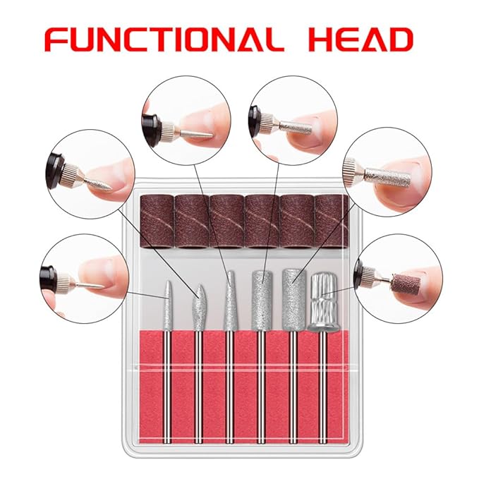 Cordless Electric Nail Drill 35000RPM Rechargeable Portable Nail File Kit for Acrylic & Gel Nails, Professional Manicure Pedicure Buffer Tool for Home & Salon (White)