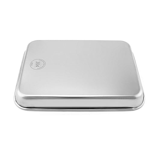 QWORK Stainless Steel Surgical Tray, for Medical Instruments, Tattoo, Surgical Supplies, 10 5/8" x 6 11/16" x 1", Flat Bottom Tray