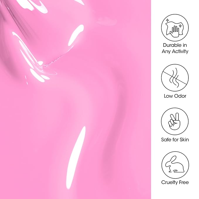 Gellen Pink Gel Nail Polish, 18ML 1Pc Pink Purple Gel Polish Soak off UV LED Nail Lamp Pink Nail Polish for Spring Summer Salon DIY Nail Art Manicure at Home Holiday Gift for Women, 0.61 Fl Oz