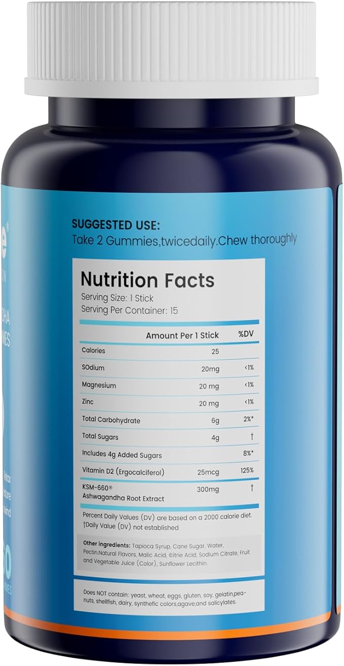HolyTime Ashwagandha Gummies – 60 Vegan Soft Chews,KSM-66 – Natural Herbal Blend for Everyday Balance – Plant-Based & Gluten-Free – Vegan Friendly & Daily Wellness Support