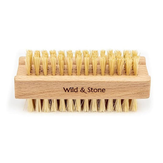Wild & Stone | Wooden Nail Brush | Double-Sided Natural Sisal Fingernail and Toenail Brush | FSC Certified Beechwood & Sisal Fibres | Vegan & Plastic Free (1 Pack)