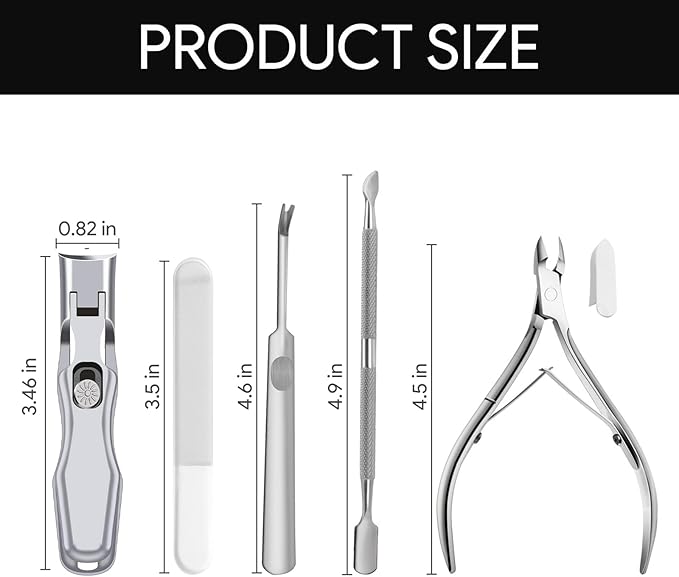 Lux German Grip Nail Clippers for Men Women, Colorful Professional Stainless Steel Heavy Duty Sharp Toe Nail Clippers Set for Seniors Nail Cutter, Nail Clippers Kit for Thick Curved Ingrown Toenails