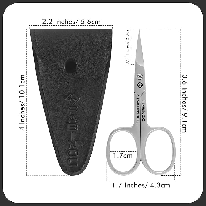 Fine Curved Cuticle Scissors for Nails – German Quality Stainless Steel – Cuticle Scissors for Women – Small Sharp Grooming Scissors for Manicure & Eyebrows