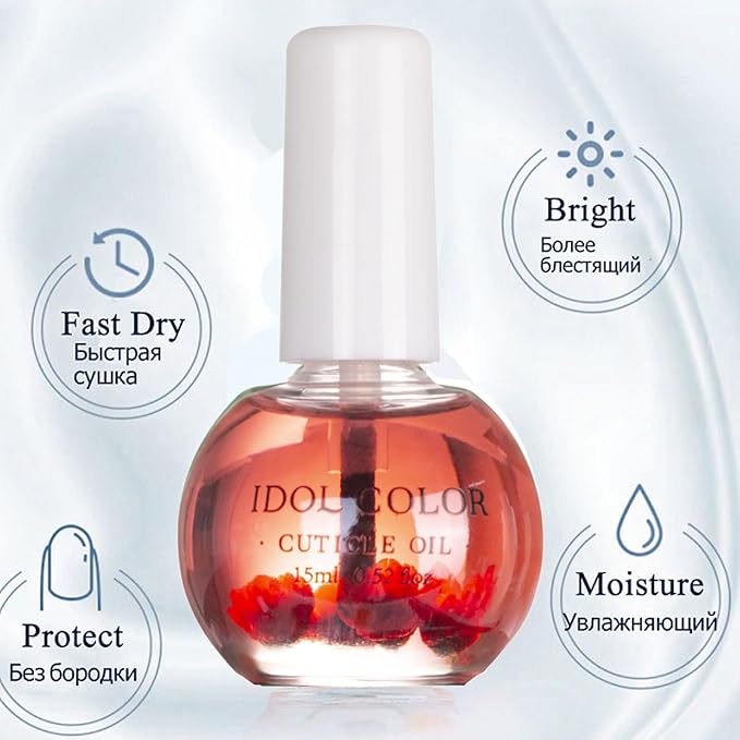 Flowery Scented Cuticle Oil, Infused with Real Flowers, Cuticle Revitalize Oil, Nail Oil For Growth And Strength, Cuticle Remover - Nail Strengthener - Cuticle Softener (0.5 fl.oz, ROSE)