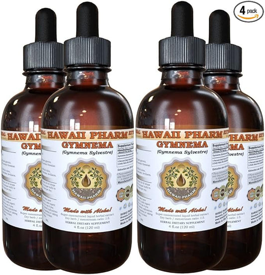 Hawaii Pharm Gymnema (Gymnema Sylvestre) Liquid Extract 4x4 oz