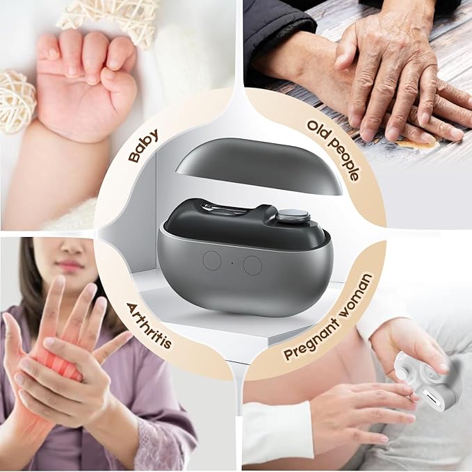 2 in 1 Electric Nail Clippers for Seniors, 2025 New Electric Polishing Automatic Nail Clippers, Electric Nail Trimmer for Fingers and Toes with 2 Adjustable Speeds for Senior Adults (Gray*2)