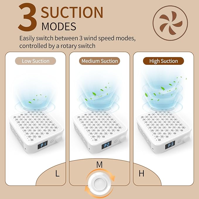 ZIZZON Nail Dust Collector, Compact Vacuum Fan Dust Collector for Beginner with Reusable Filter Powerful Dust Suction Machine Manicure Pedicure Tool for Acrylic Nail Polishing Home or Salon Use