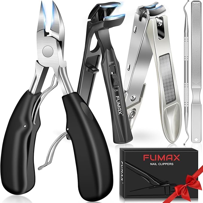 Long Handled Ingrown Toenail Clippers for Seniors Thick Toenails, 2025 Angled Head Large Toe Nail Clippers for Thick Nails, Heavy Duty Large Nail Clippers for Men Women with Mess Free Catcher